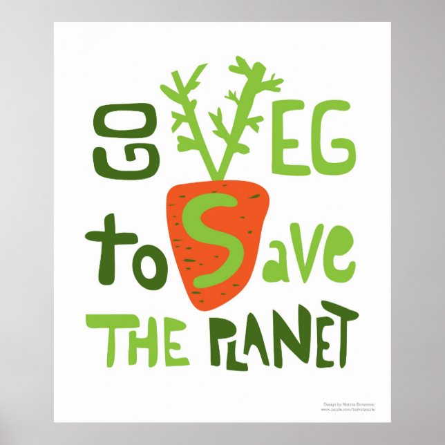 Vegan Slogan Hand Written Doodle Poster (Front)