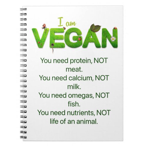 Vegan slogan  notebook