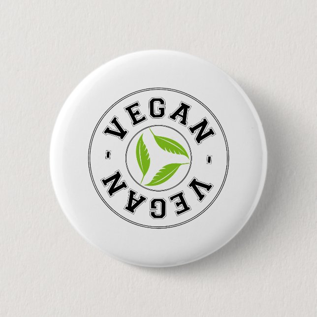 Vegan Sports Logo Pinback Button (Front)