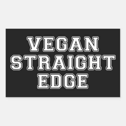 Vegan Straight Edge Rectangular Sticker