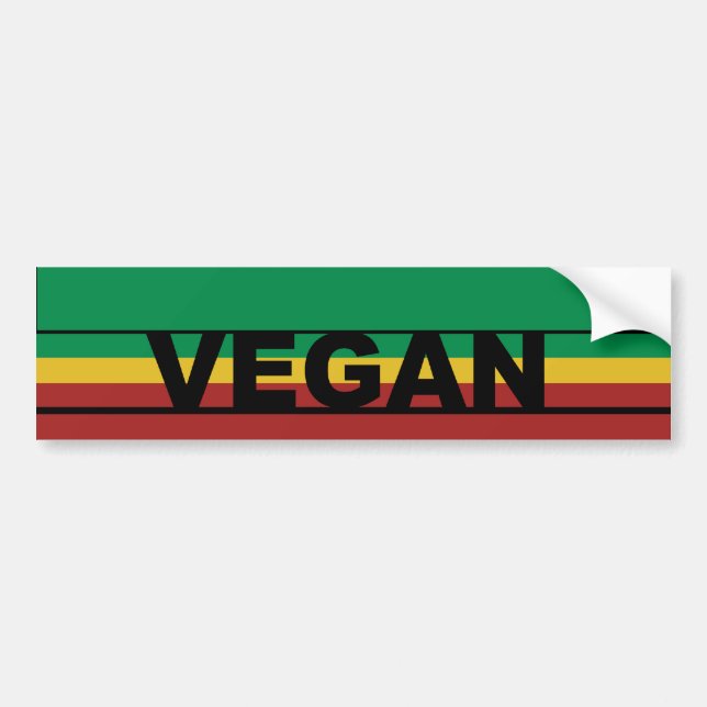Vegan Stripes Bumper Sticker (Front)