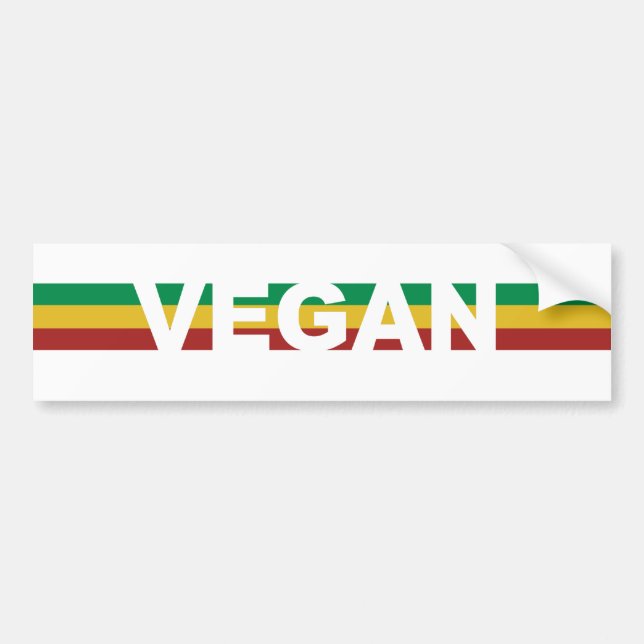 Vegan Stripes Rasta Bumper Sticker (Front)