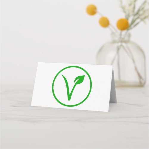 Vegan Symbol Vegetarian Veganism Animal Rights Place Card
