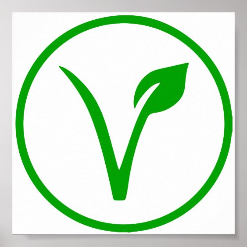 Vegan Symbol Vegetarian Veganism Animal Rights Poster