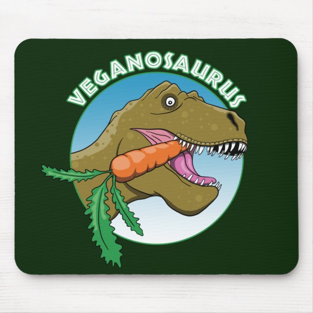 Vegan T-Rex - Veganism Humor Mouse Pad (Front)