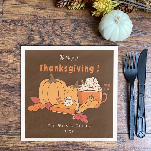 Vegan Thanksgiving Brown Paper Napkin