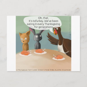 Vegan Thanksgiving Funny Holiday Postcard