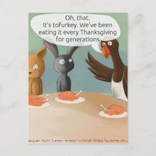 Vegan Thanksgiving Funny Holiday Postcard