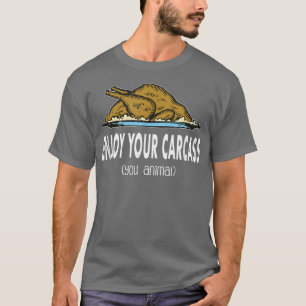 Vegan Thanksgiving Funny Vegetarian Turkey T-Shirt