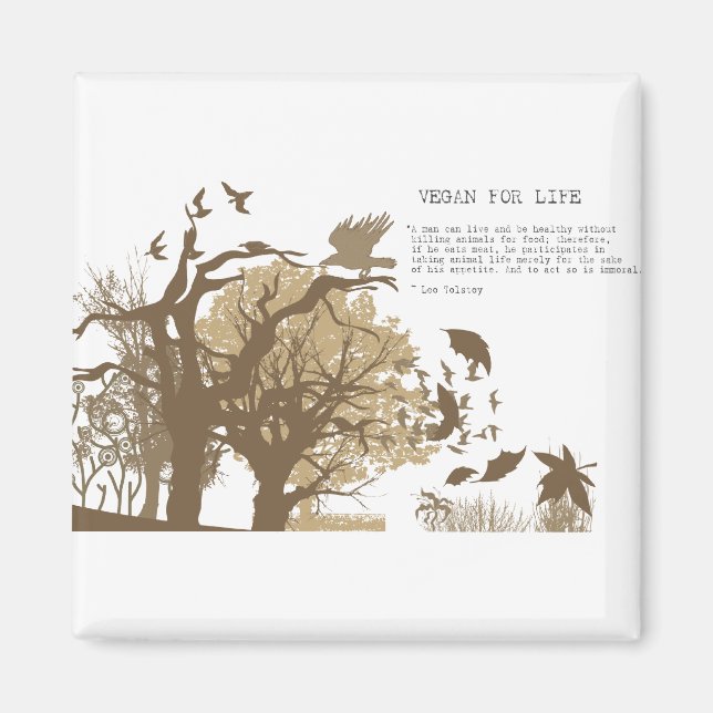 Vegan - Tolstoy quote Magnet (Front)