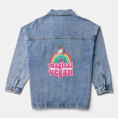 Vegan Unicorn Veggie Rainbow Wfpb Absolutely Vegan Denim Jacket