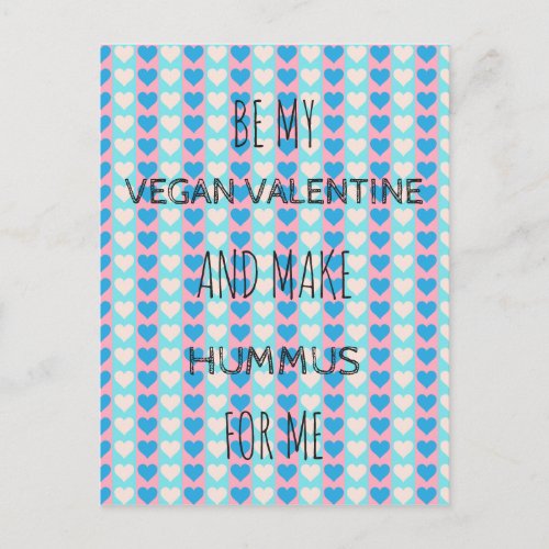 VEGAN VALENTINE Postcard for vegans