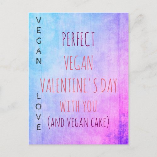 VEGAN VALENTINE Postcard for vegans