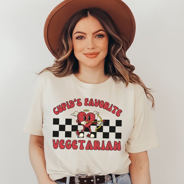 Vegan Valentine's Day, Cupids Favorite Vegetarian T-Shirt (Creator Uploaded)