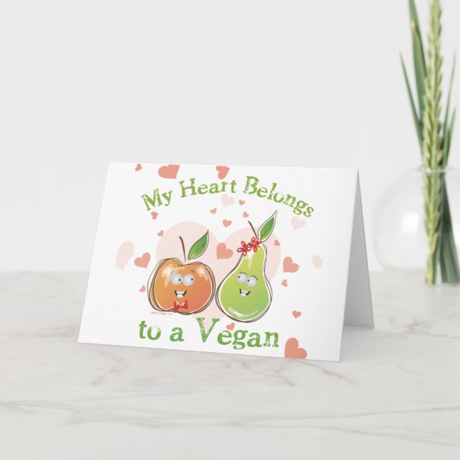 Vegan Valentines Day Holiday Card (Front)