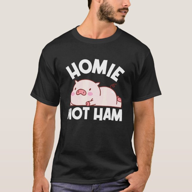 Vegan Veganism Vegetarian Pig Free Diet No Meat Pl T-Shirt (Front)