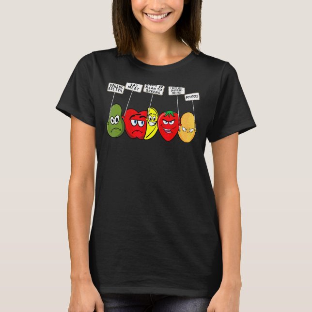 Vegan Vegetable Fruits For Protesting Against Vega T-Shirt (Front)