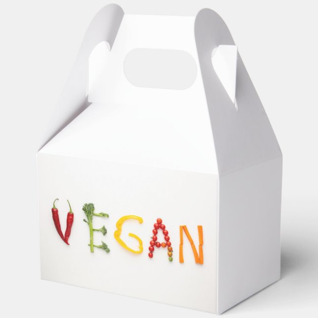 Vegan Vegetable Lettering Favor Box (Front)
