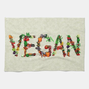 Vegan Vegetables Towel by orsobear at Zazzle