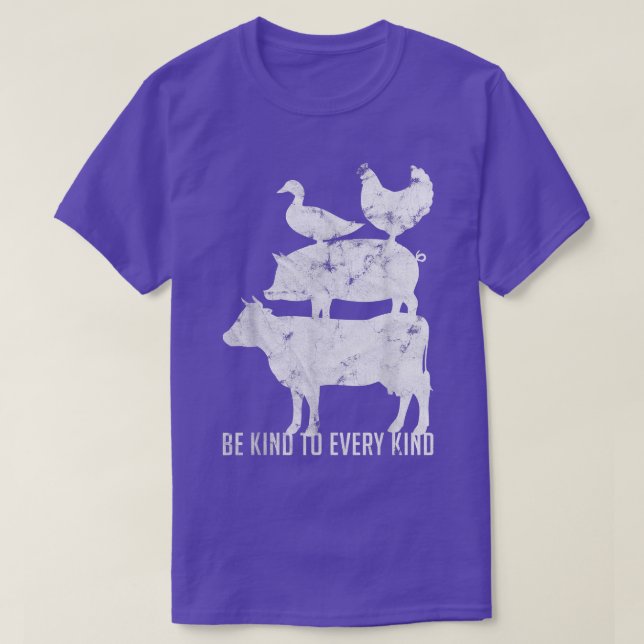 Vegan Vegetarian Be Kind To Every Kind Gift  T-Shirt (Design Front)