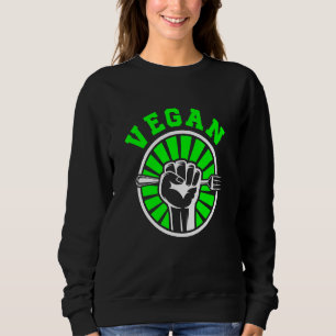 Vegan Vegetarian Food Vegetables Fork Organic Stat Sweatshirt