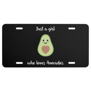 Vegan Vegetarian - Just A Girl Who Loves Avocados License Plate
