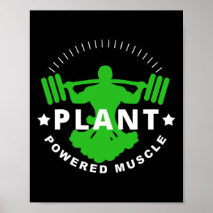 Vegan Vegetarian Plant Broccoli Bodybuilding Lift Poster