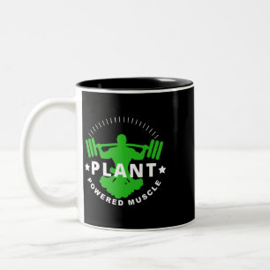 Vegan Vegetarian Plant Broccoli Bodybuilding Lift  Two-Tone Coffee Mug