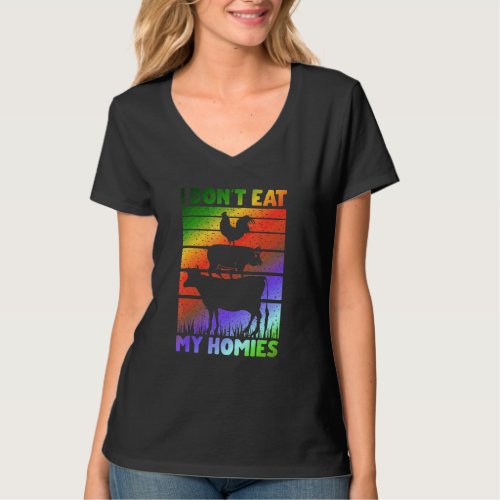 Vegan Vegetarian Saying   I Don't Eat My Homies T-Shirt