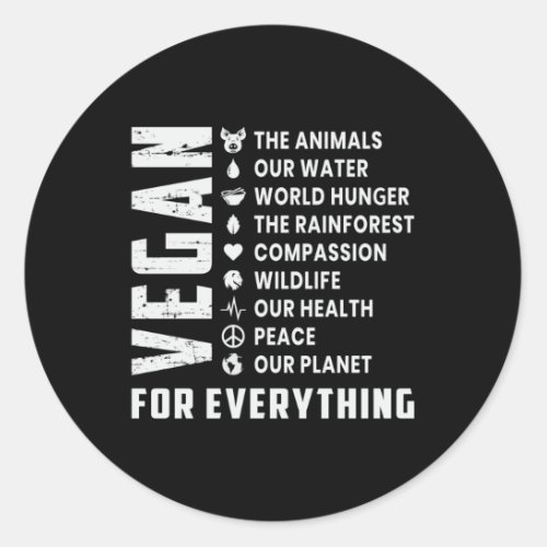 Vegan Vegetarian Vegetables Veggie Veganism Gift Classic Round Sticker