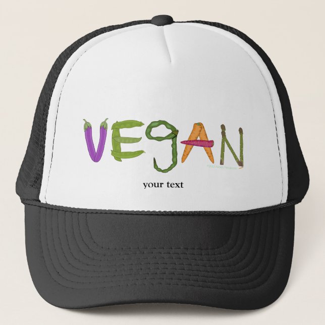 Vegan Veggies Vegetable Lovers Trucker Hat (Front)