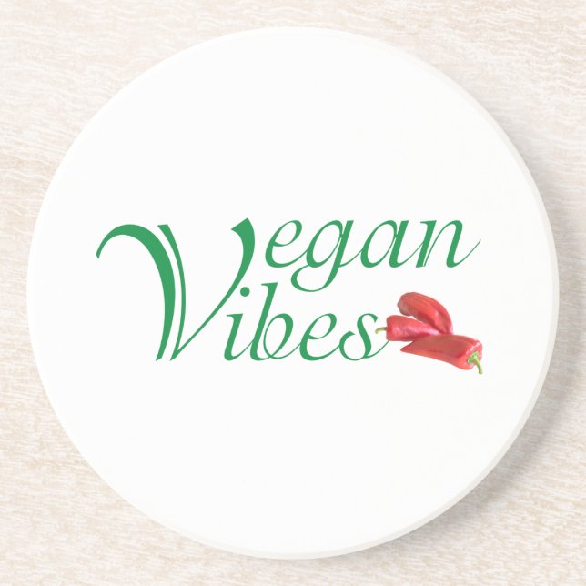 Vegan vibes drink coaster (Front)