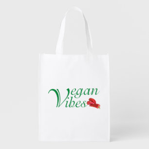 Vegan vibes grocery bag