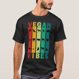 Vegan Vibes Herbivore Vegetarian Retro Vinatge Sty T-Shirt