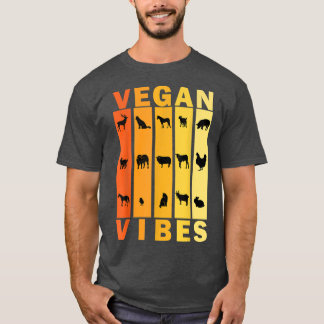 Vegan Vibes Herbivore Vegetarian Retro Vinatge Sty T-Shirt