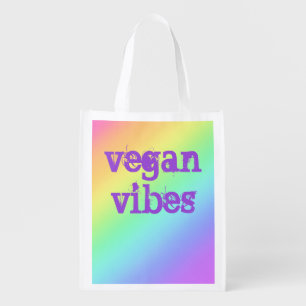 Vegan Vibes Rainbow Reusable Grocery Bag