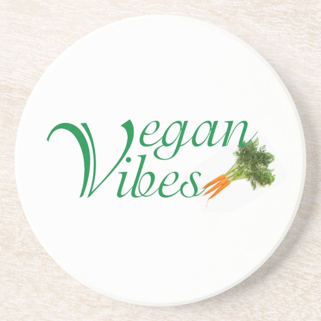 Vegan vibes sandstone coaster (Front)