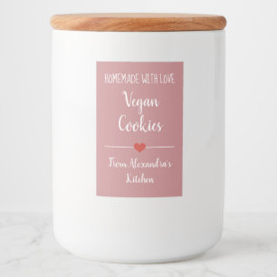 Vegan vintage pink cookies food label