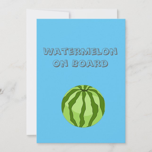 Vegan Watermelon Pregnancy Announcement Card (Front)