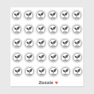 Vegan Wedding Menu Place Card Mini Meal Choice  Sticker