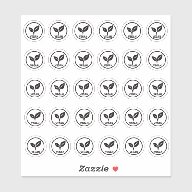 Vegan Wedding Menu Place Card Mini Meal Choice  Sticker (Sheet)