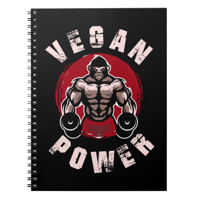 Vegan Weightlifter Plant Gym Workout Bodybuilding Notebook (Front)