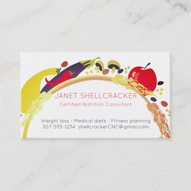 Vegan wheat vegetables chef catering business card (Front)