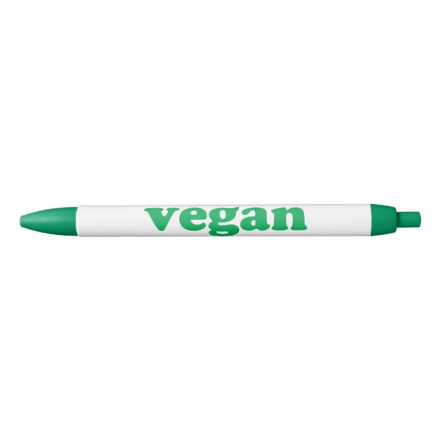 Vegan white and green modern typography pen (Front)