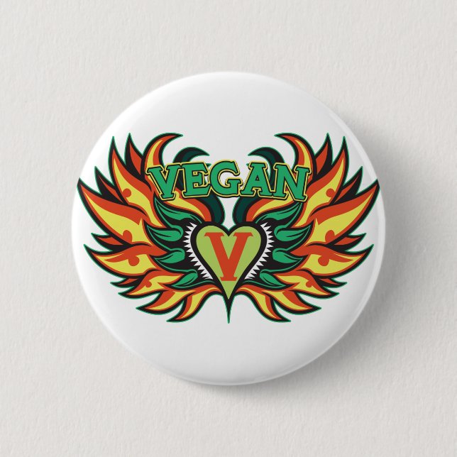 Vegan Wings Button (Front)