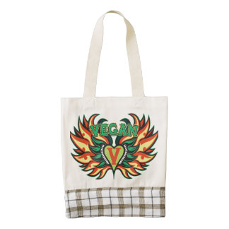 Vegan Wings Zazzle HEART Tote Bag
