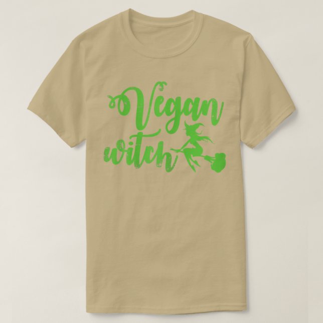 Vegan Witch Funny Halloween  T-Shirt (Design Front)