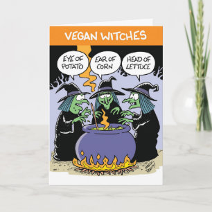 Vegan Witches Halloween Card