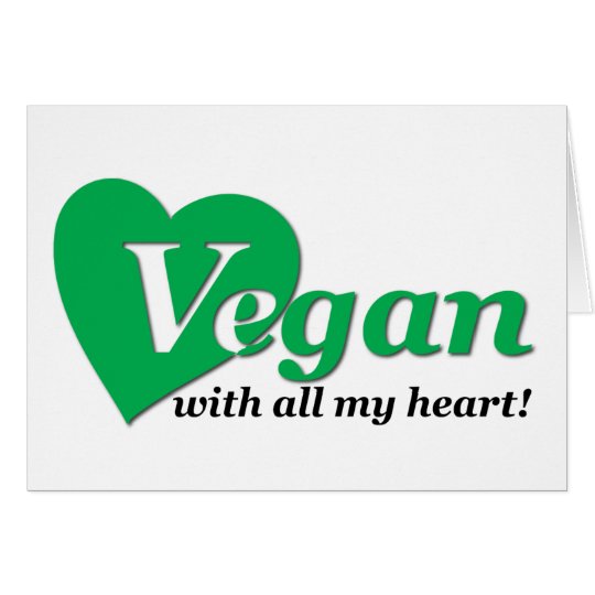Vegan with all my heart card