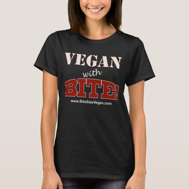Vegan With Bite! Light Text Tee (Front)